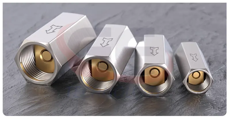 Van một chiều khí nén CV-01/02/03/04 van một chiều 1/8-1/4-3/8-1/2 inch CV-01, CV-02, CV-03, CV-04