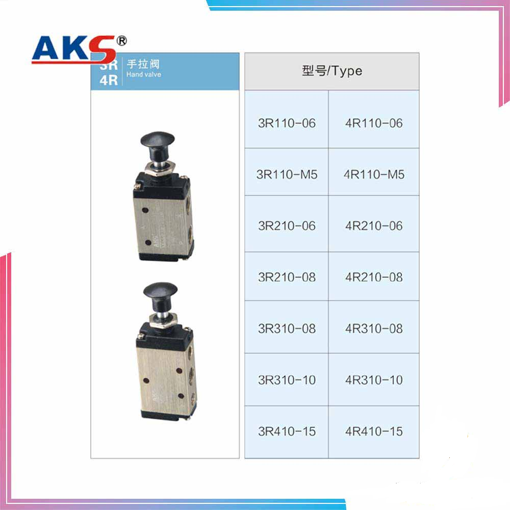 VAN TAY KHÍ NÉN HÃNG AKS, VAN TAY ĐÒN KHÍ NÉN HÃNG AKS, VAN TAY CẦM AKS MODEL 4R110-06, 4R210-06/08, 4R310-08/10, 4R410-15