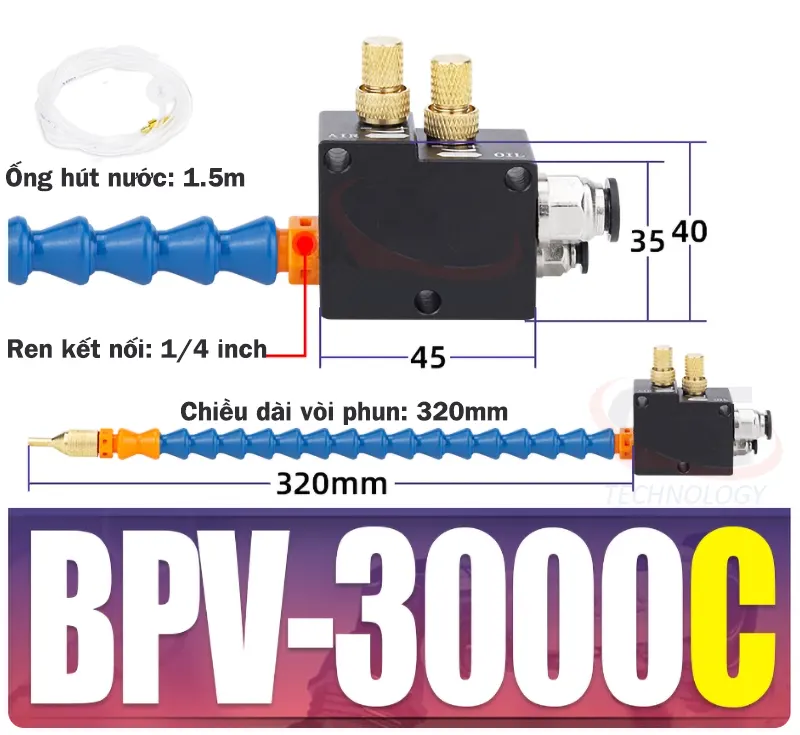 phun tưới xối CNC, làm mát bằng dầu và khí, công nghệ phun sương, vòi phun đa hướng