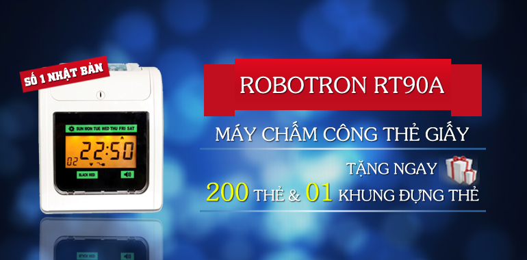Máy chấm công thẻ giấy Robotron thương hiệu số 1 từ Nhật Bản Máy chấm công thẻ giấy Robotron thương hiệu số 1 từ Nhật Bản