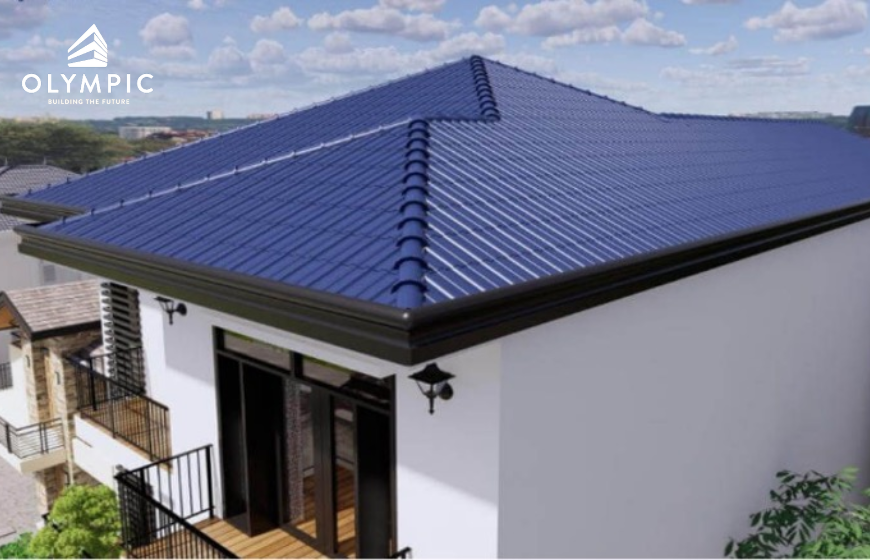 Ngôi nhà hoàn mỹ với tôn cách nhiệt giả ngói Olympic xanh dương bền đẹp