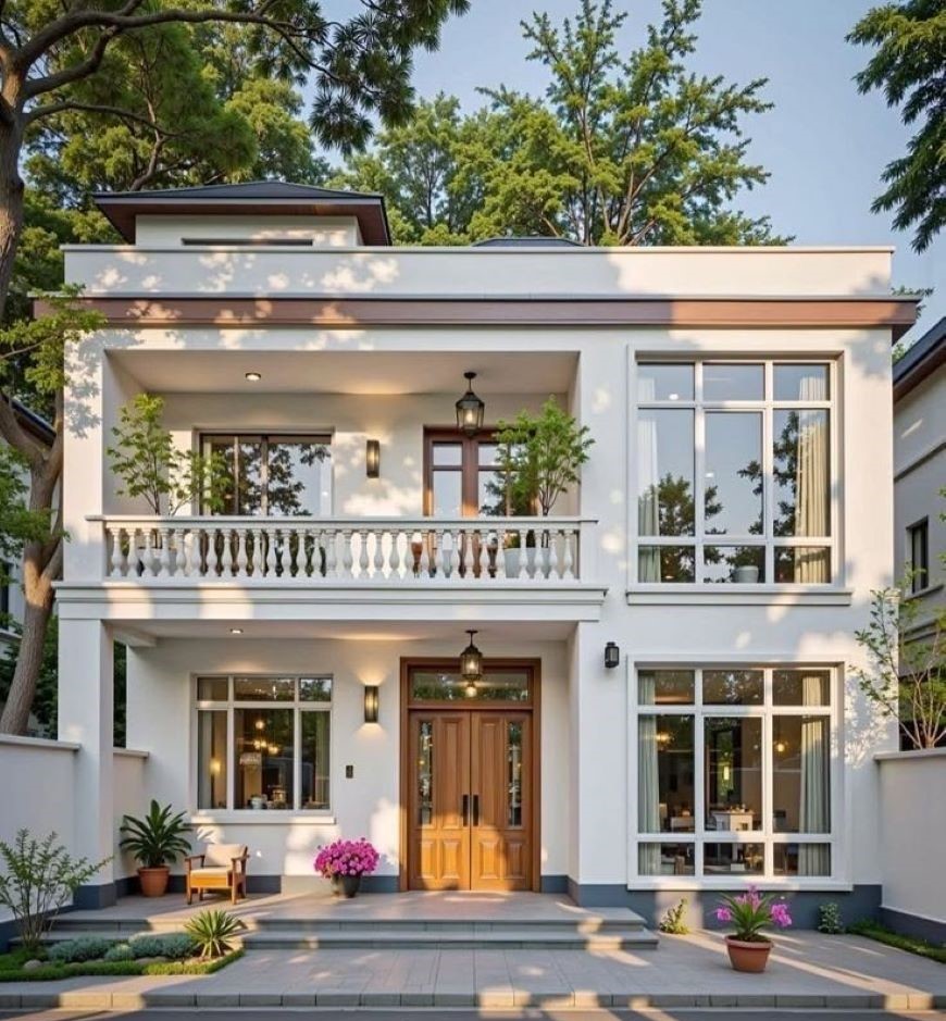 Bí quyết sở hữu mẫu nhà ống 2 tầng 1 tum tân cổ điển đẹp dẫn đầu xu hướng