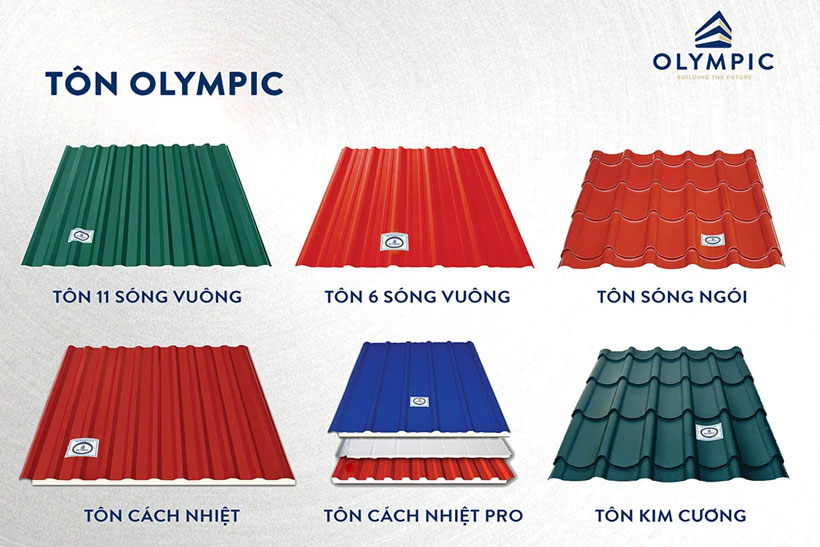 Báo giá tôn lợp mái Olympic - Bảng giá tôn lạnh, tôn xốp cách nhiệt 2025