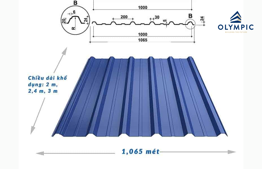Chiều dài tôn lợp mái tiêu chuẩn mới nhất