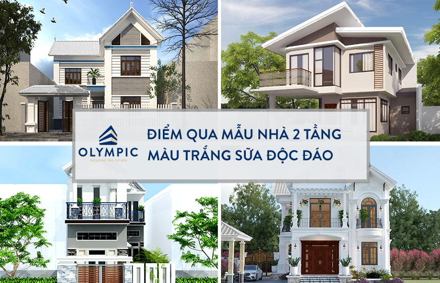 Điểm qua những mẫu nhà 2 tầng tôn lợp mái màu trắng sữa độc đáo nhất