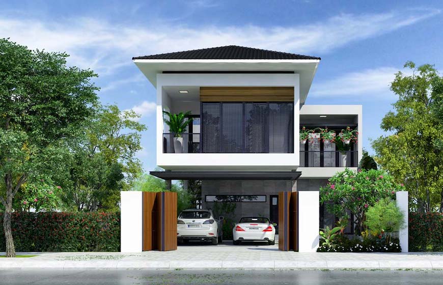 Ngất ngây trước vẻ đẹp của biệt thự mini 2 tầng hiện đại