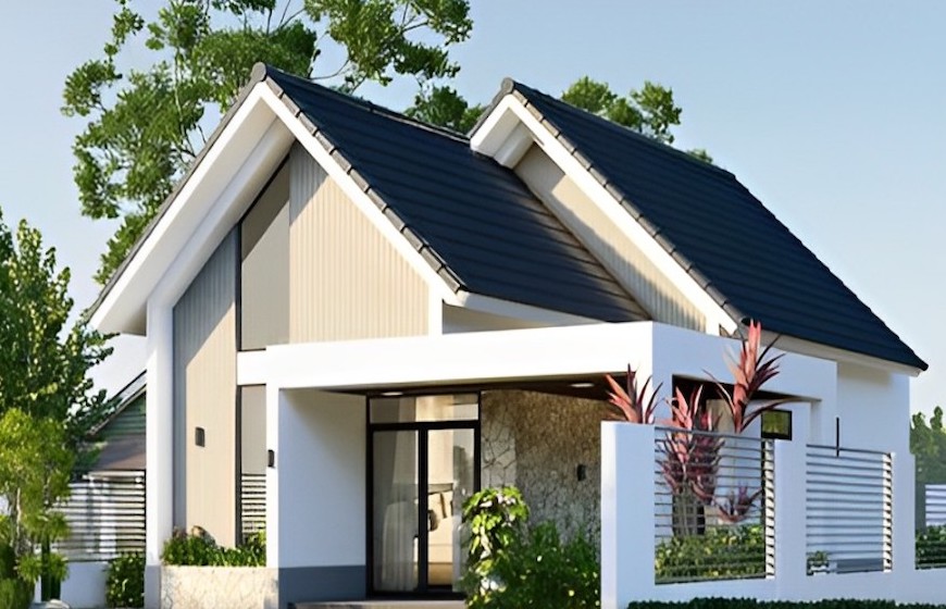 Bật mí những mẫu nhà mái tôn lệch đẹp 