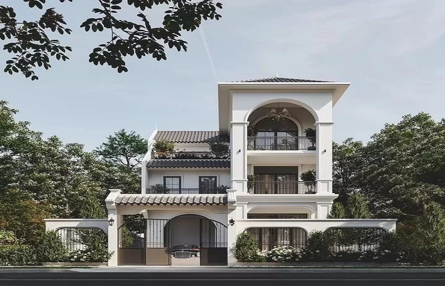 Mẫu nhà 3 tầng mái tôn sang trọng, hiện đại, dẫn đầu xu hướng 2025