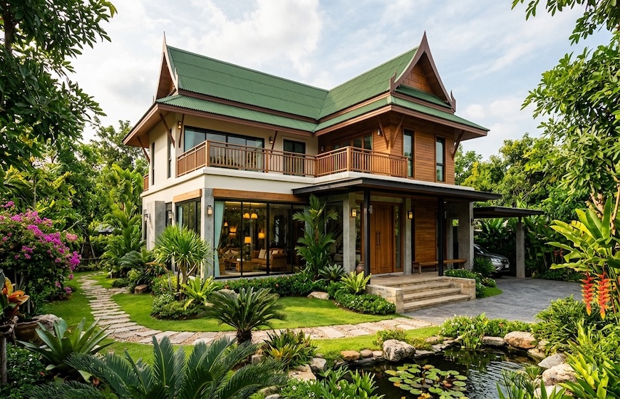 Nhà mái Thái nên lợp tôn màu gì?