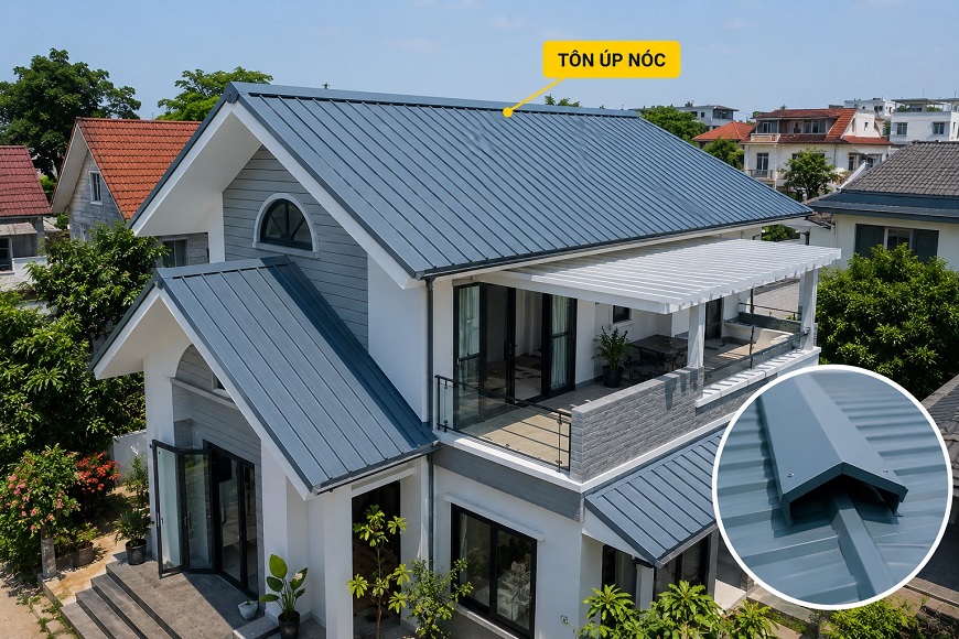 Tôn úp nóc - Phụ kiện quan trọng giúp mái bền đẹp hơn