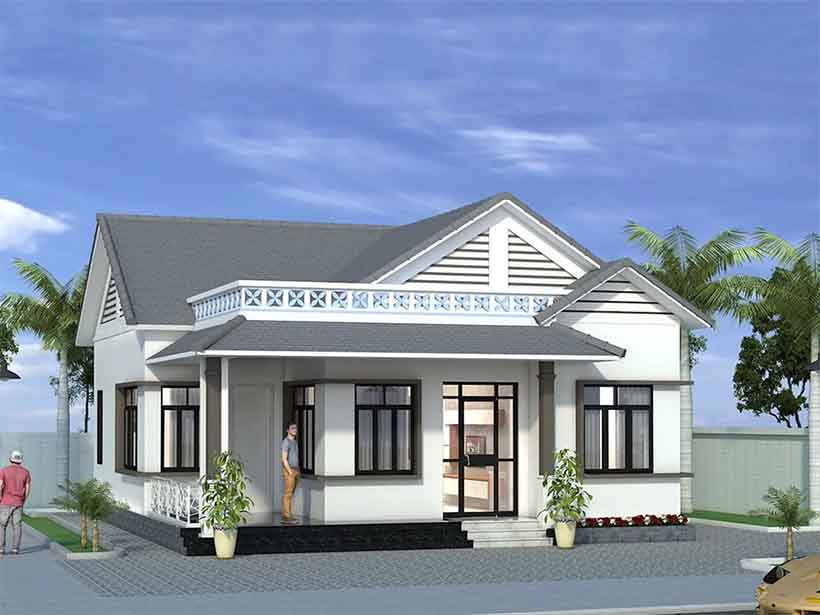 Mẫu nhà cấp 4 gác lửng đẹp không thể rời mắt