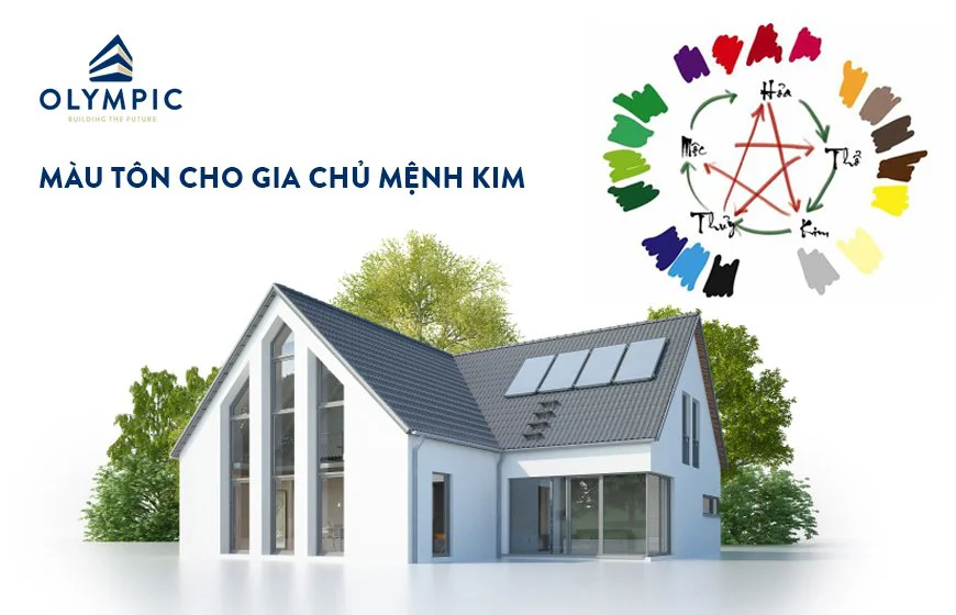 Những màu tôn lợp mái may mắn giúp gia chủ mệnh Kim “tiền vào như nước”