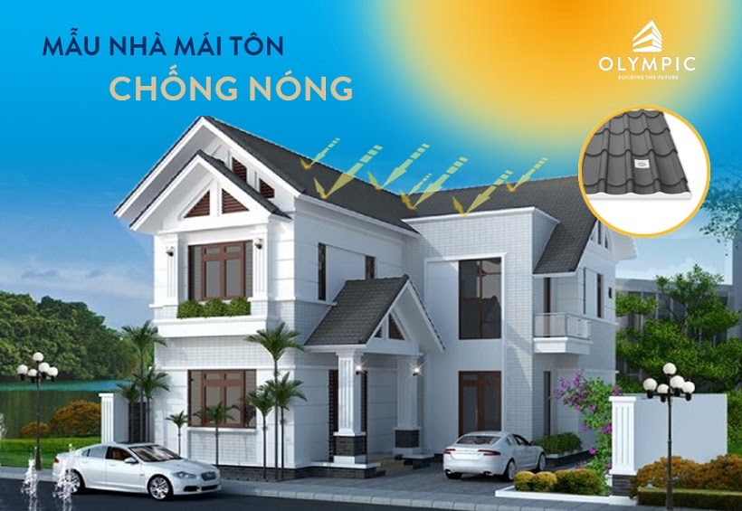 Mẫu nhà cao tầng lợp tôn mát chống nóng