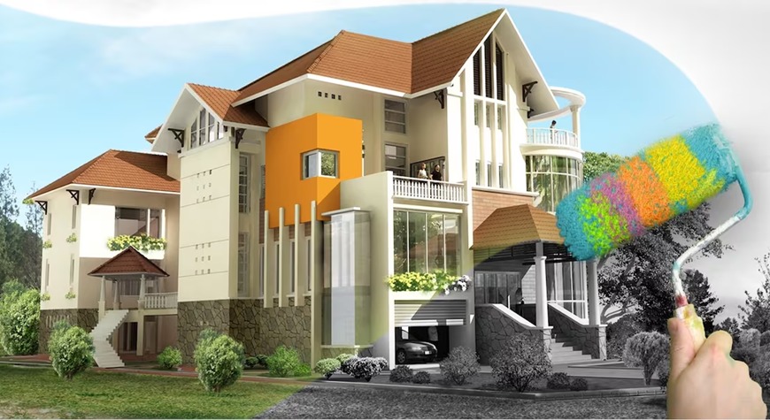 Nhà đẹp, hiện đại nhờ màu sơn ngoại thất 