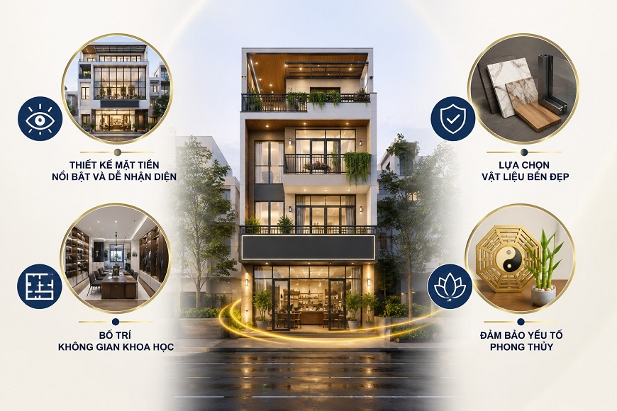 Lựa chọn thiết kế phù hợp giúp nhà phố kinh doanh vừa tối ưu công năng, vừa tạo dấu ấn riêng và đón vượng khí cho gia chủ