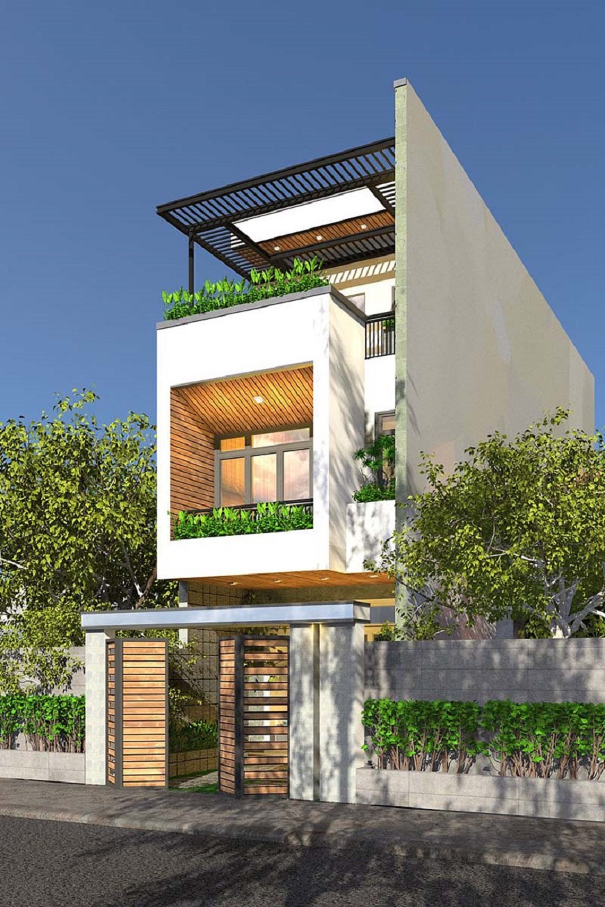 Mẫu nhà ống có giếng trời 
