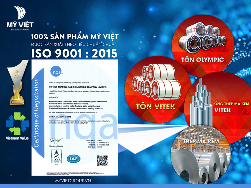 Thương hiệu tấm lợp quy mô sản xuất theo tiêu chuẩn ISO quốc tế