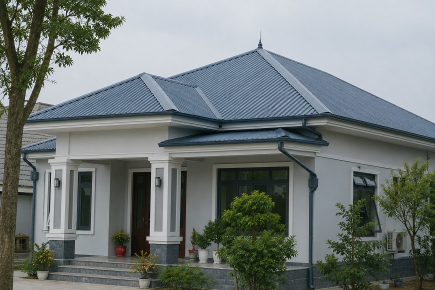 Đối với loại công trình dân dụng nên ưu tiên lựa chọn các phụ kiện có màu sắc đồng bộ với mái lợp để tạo sự hài hòa cho tổng thể kiến trúc