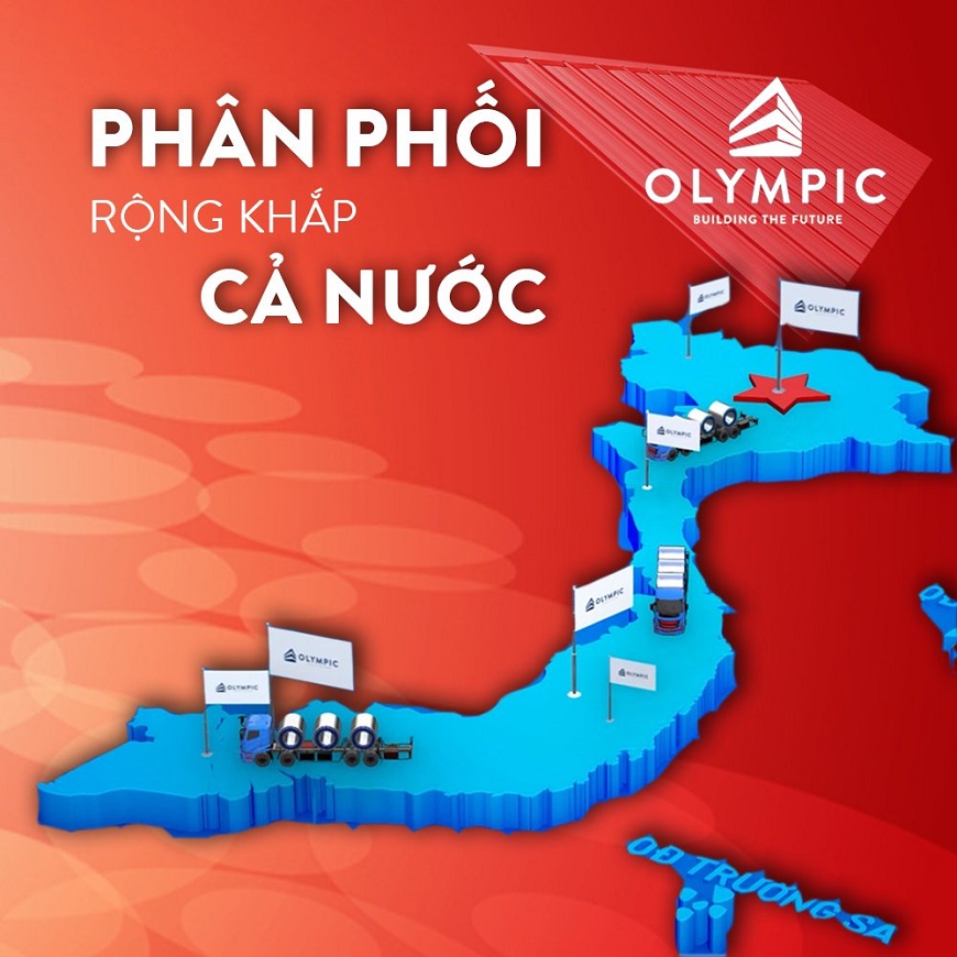 Tìm kiếm các đại lý phân phối tôn Olympic chính hãng trên toàn quốc của Mỹ Việt Group