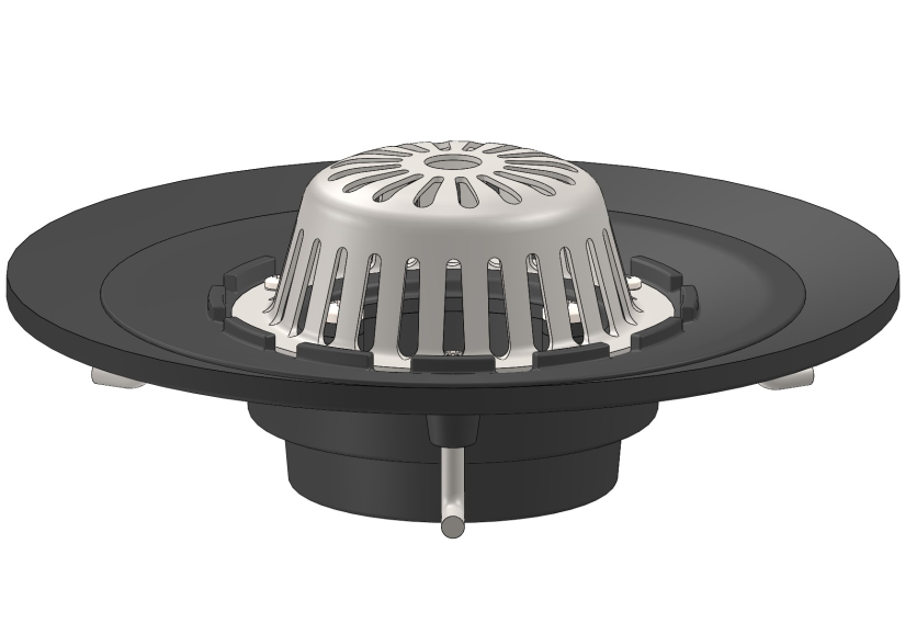 Phễu thu nước mưa được lắp đặt trong hệ thống thoát nước trên mái nhà