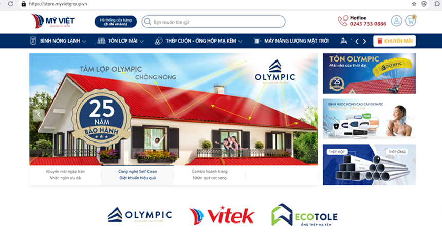 Trang thương mại điện tử chính thống của Mỹ Việt Group 
