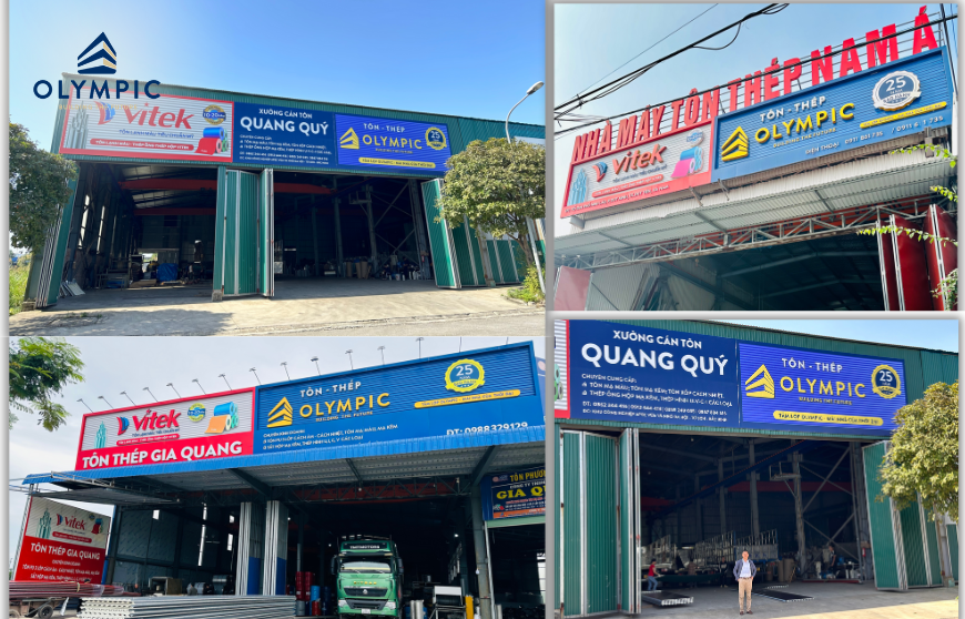Đến ngay các địa chỉ đại lý và nhà phân phối tôn Olympic chính hãng để trải nghiệm và đặt mua tấm lợp chính hãng