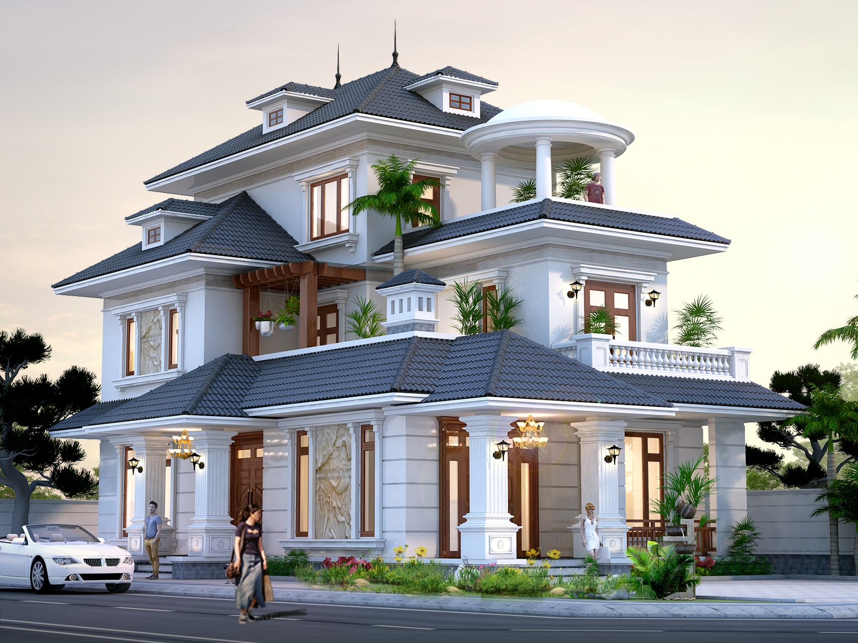 Biệt thự lợp tôn cách nhiệt giả ngói mang đến hơi thở sang trọng và hiện đại