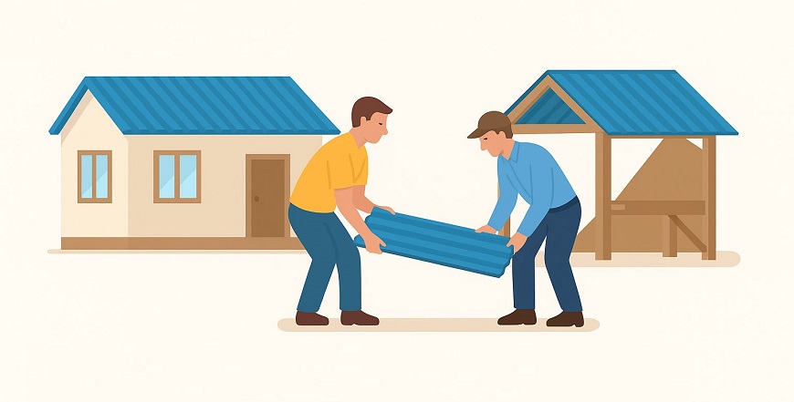 Tấm lợp kim loại đã dùng có thể tái sử dụng cho các công trình khác nếu đảm bảo chất lượng