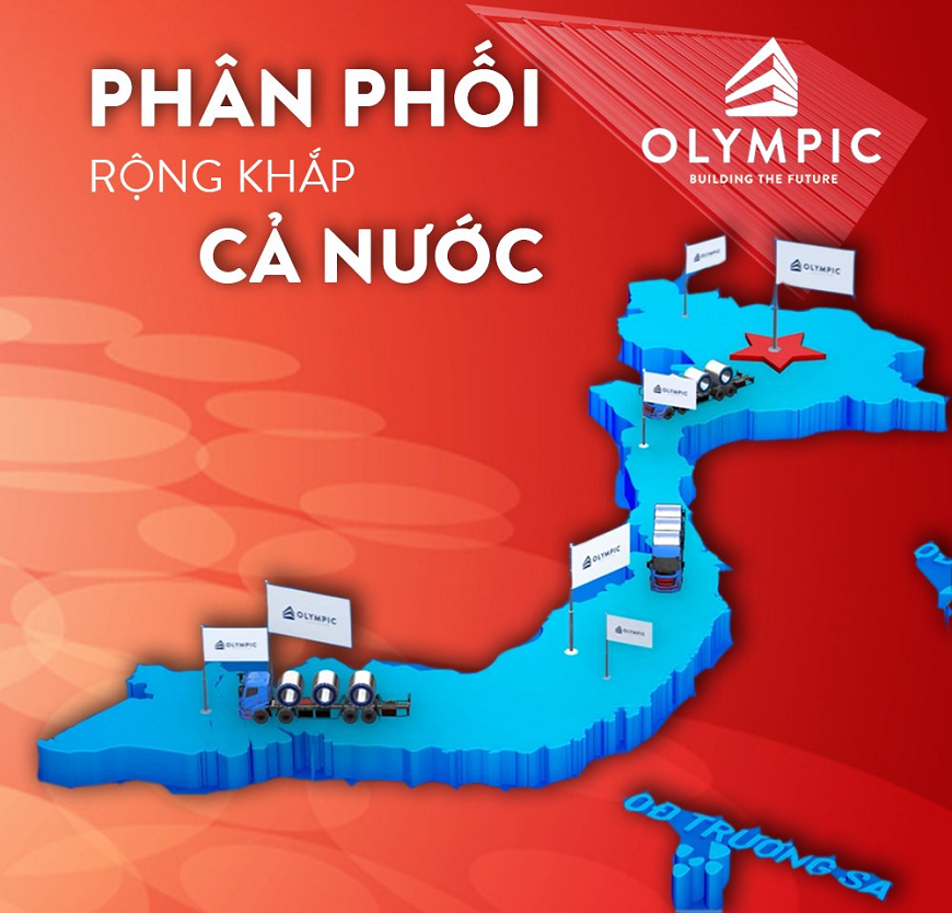 Tôn Olympic kim cương đã có mặt tại khắp các tỉnh thành trên cả nước