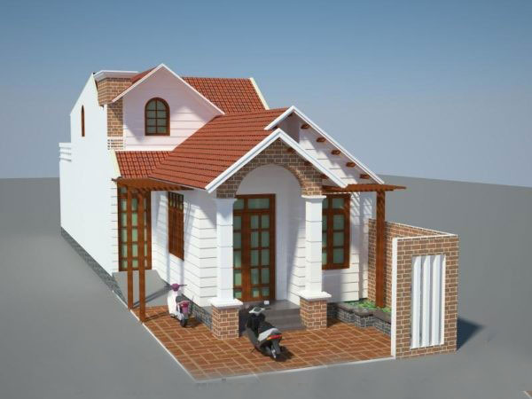 nhà ống cấp 4 mái tôn giả ngói mái thái gác lửng. Giá 350 triệu