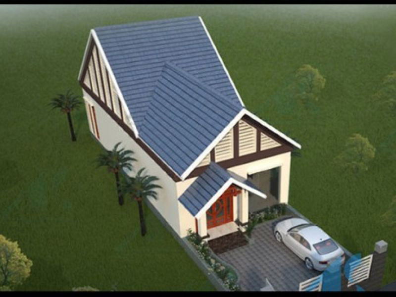 nhà ống cấp 4 mái tôn có phòng gác mái. Giá 350 triệu