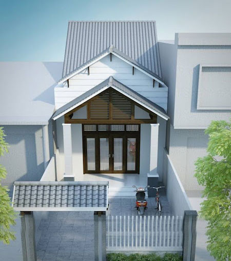 Nhà ống cấp 4 mái tôn giả ngói 2 mái Giá 400 triệu