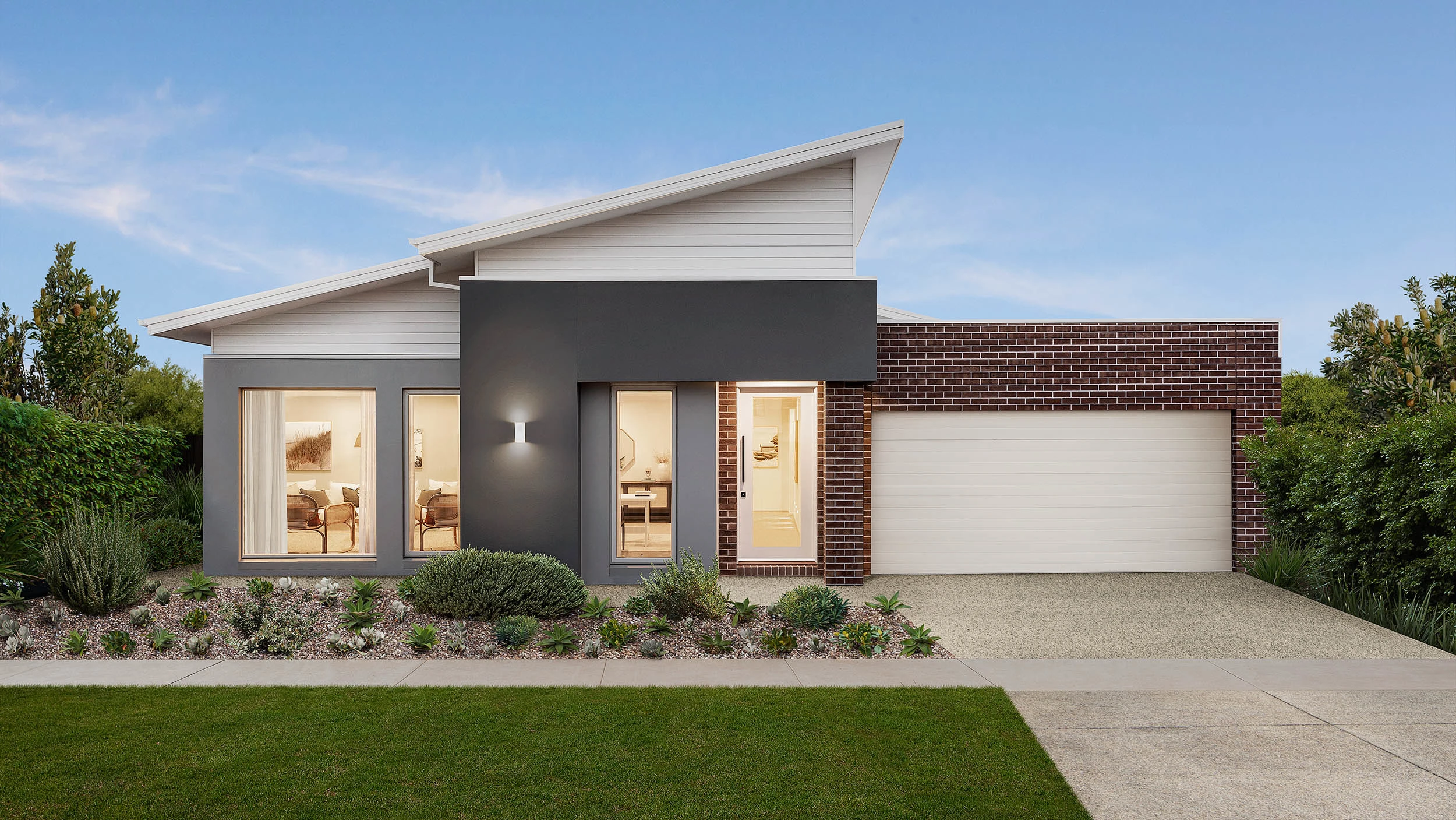 Mẫu 11: Mẫu nhà mái lệch 1 bên sang trọng, độc đáo 