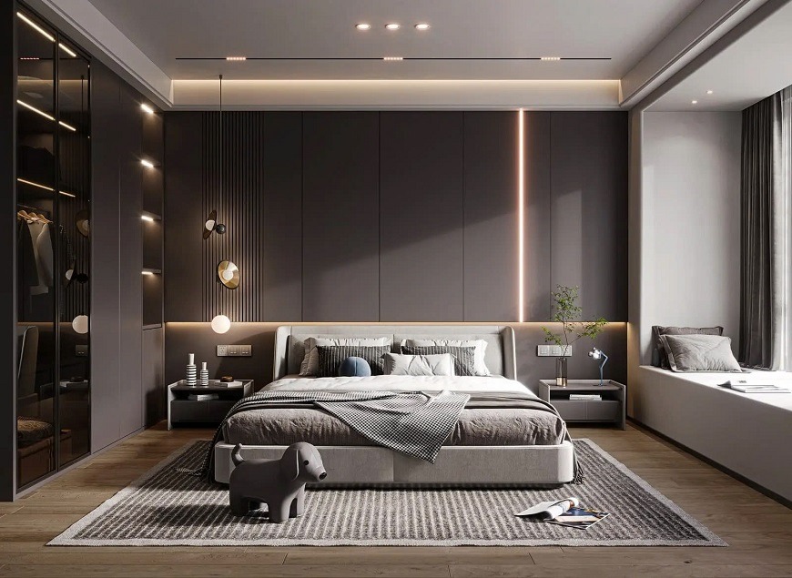 Phòng ngủ hiện đại mang đến một không gian sống thoải mái, tinh tế, và dễ dàng bảo trì, phù hợp với lối sống nhanh và bận rộn của con người hiện đại