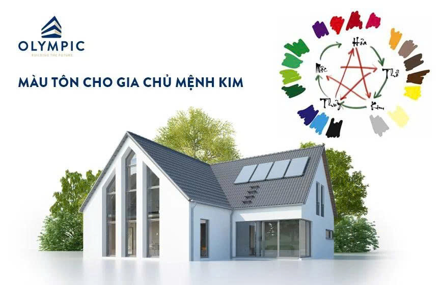 Sử dụng những màu tôn lợp mái hợp mệnh cũng là một trong những cách giúp tăng vượng khi cho gia chủ mệnh Kim