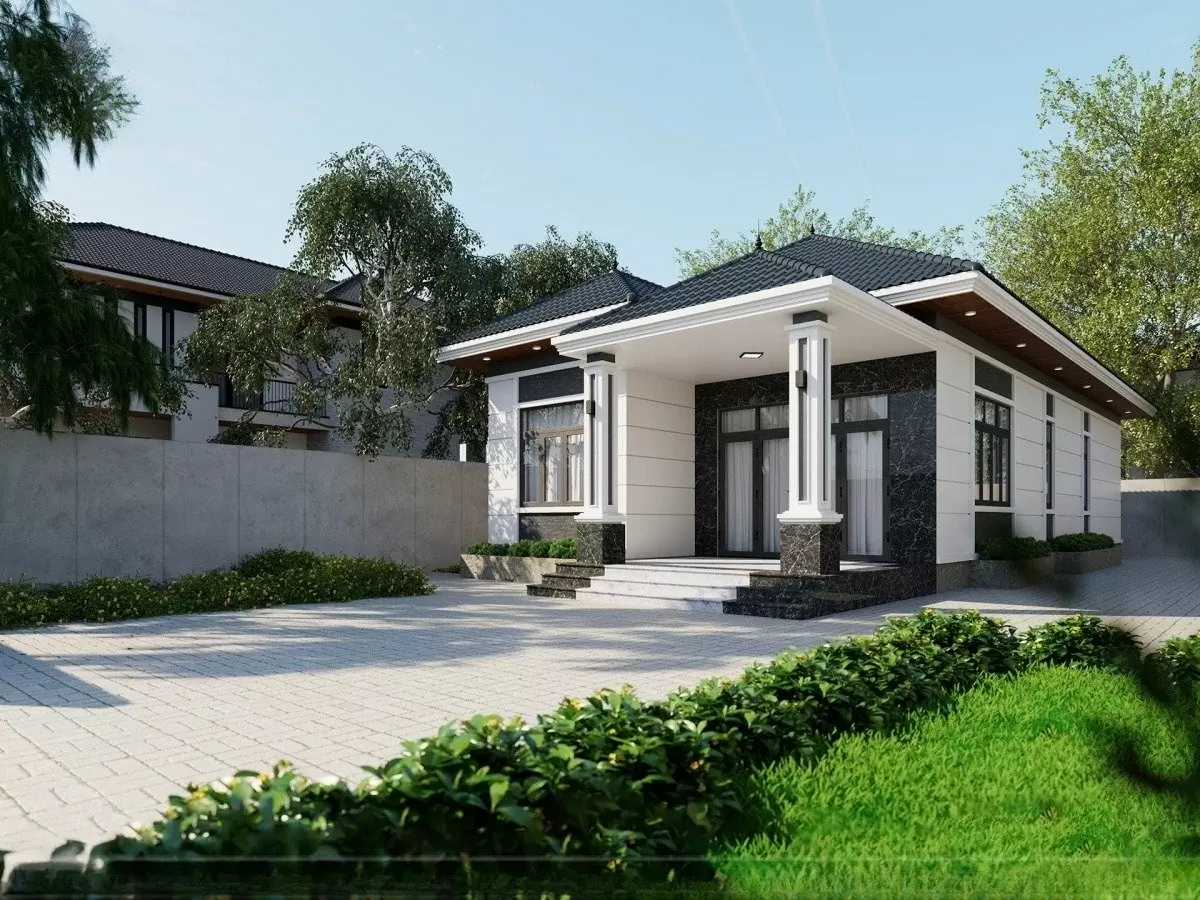 Mẫu nhà mái thái 1 tầng đẹp, tinh xảo