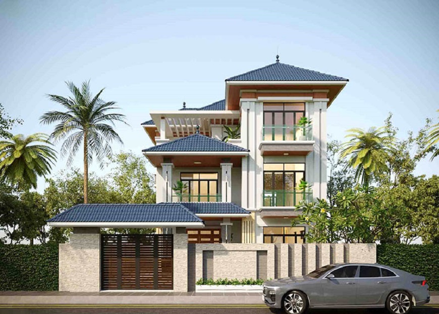Nhà phố 3 tầng mái Nhật