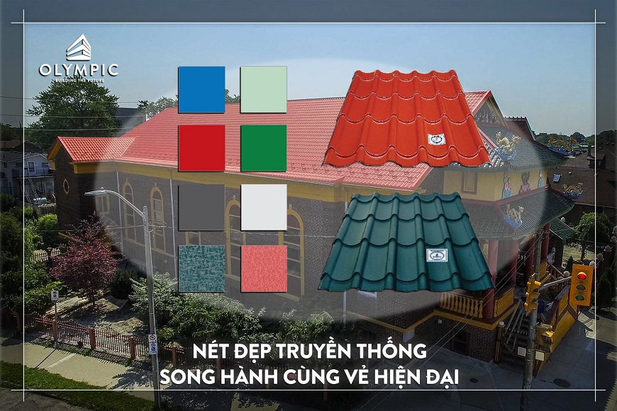 Tôn Olympic mang đến 8 gam màu mang sự lôi cuốn từ nét đẹp truyền thống đến vẻ đẹp hiện đại tinh xảo 