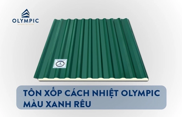 Tôn cách nhiệt 11 sóng Olympic xanh rêu được thiết kế chắc chắn cùng vật liệu cao cấp mang đến hiệu quả cách nhiệt vượt trội