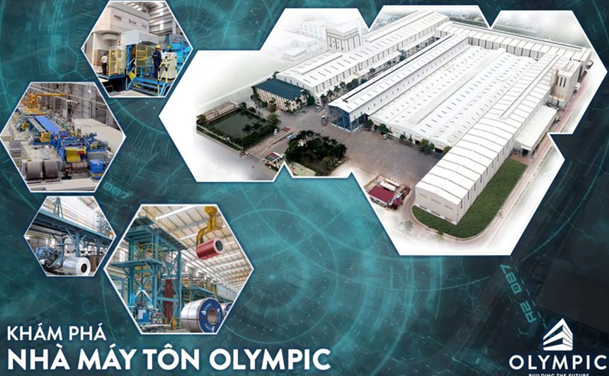 Nhà máy sản xuất tôn thép Olympic đang hoạt động tối đa công suất để cung ứng ra thị trường nhiều sản phẩm chất lượng