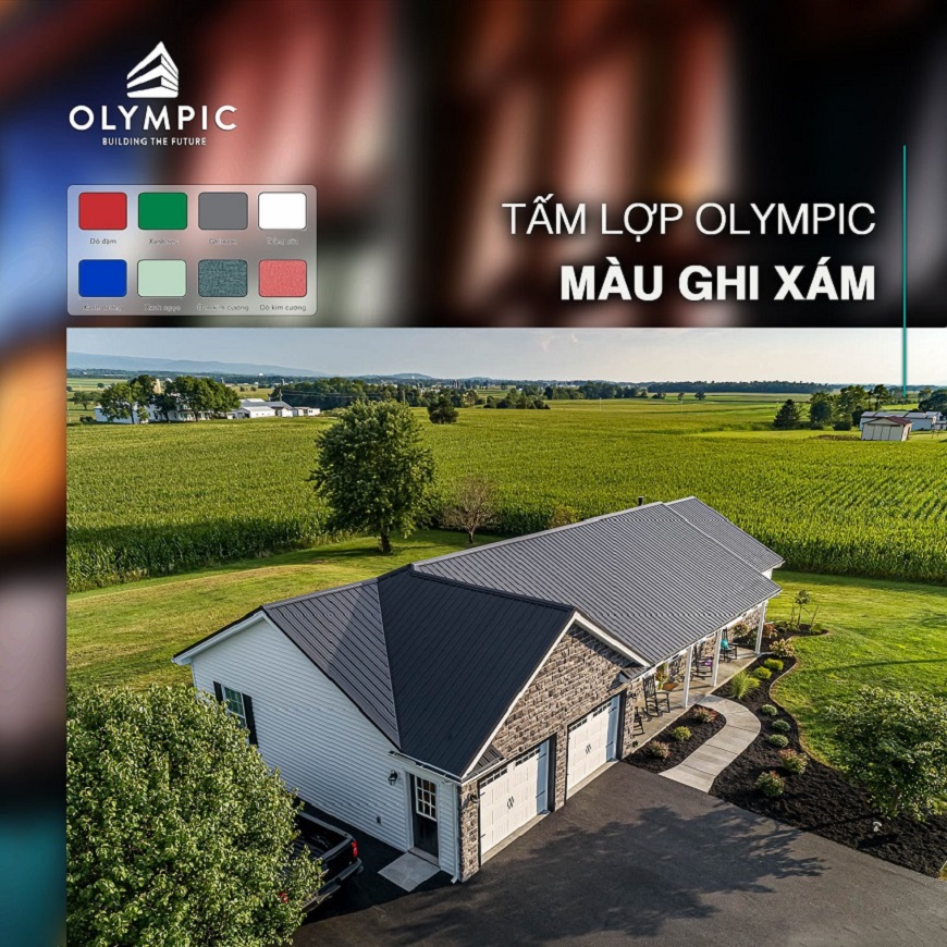 Tôn Olympic ghi xám - Nét đẹp hiện đại 