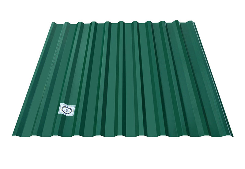 Tôn lợp mái Olympic 1 lớp 11 sóng Olympic màu xanh rêu