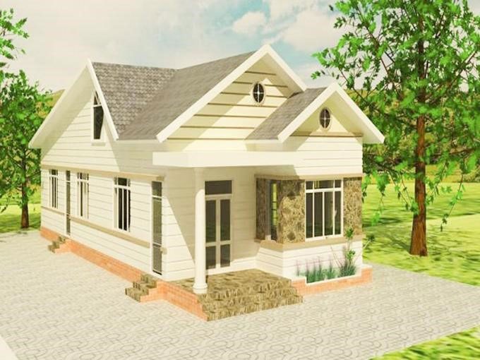 Mẫu nhà cấp 4 mái thái lợp tôn giả ngói cách nhiệt đẹp xinh cho không gian sống ấm cúng