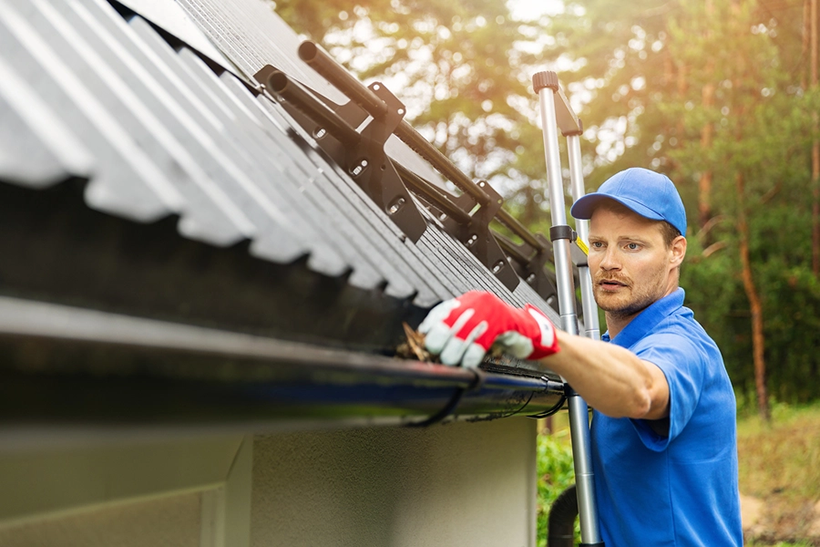 Vệ sinh làm sạch máng xối định kì