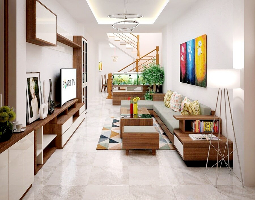 Tận dụng diện tích và ánh sáng tự nhiên để tạo nên không gian phòng khách lý tưởng