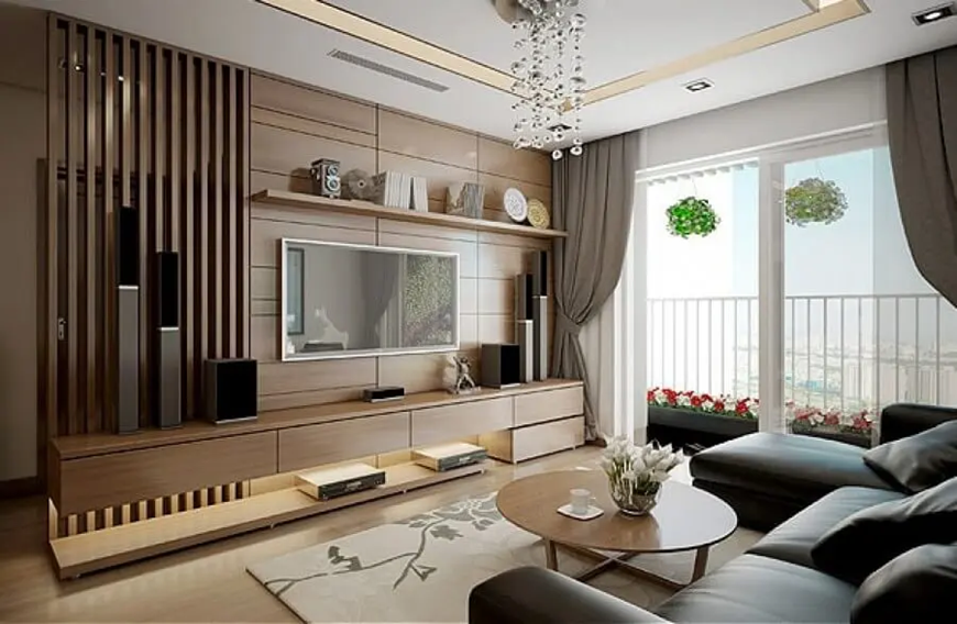 Phòng khách sang trọng và ấm cúng cho thiết kế nhà ống