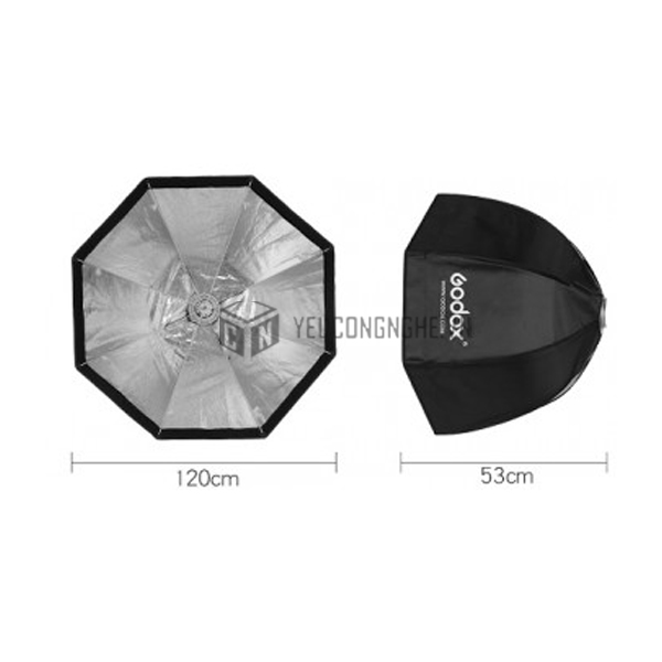 Softbox Godox bát giác thao tác nhanh đường kính 120cm kèm grid lưới tổ ong