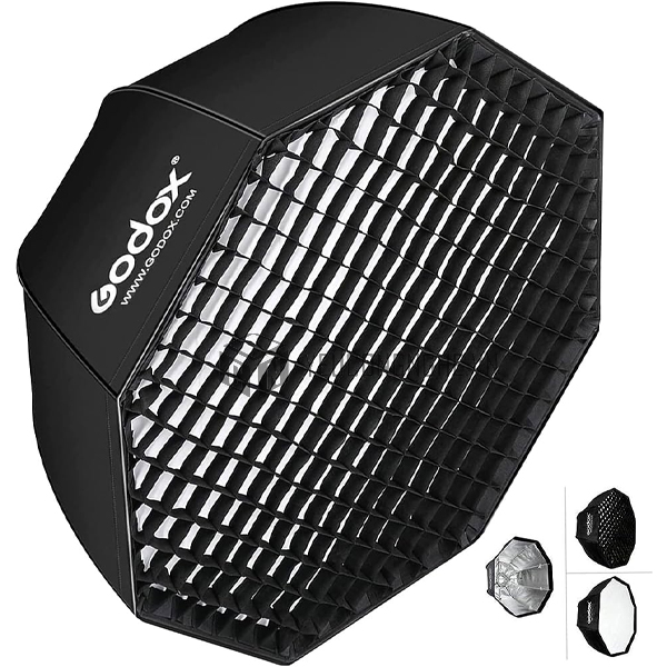 Softbox Godox bát giác thao tác nhanh đường kính 95cm kèm grid lưới tổ ong