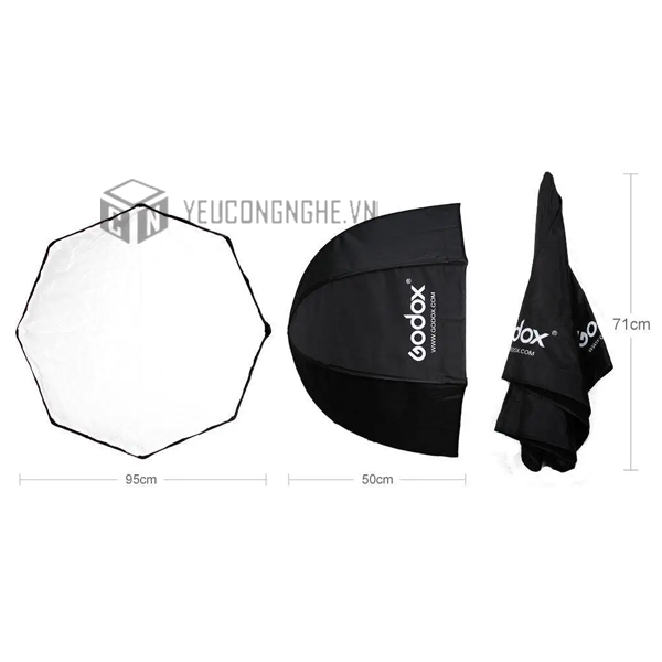 Dù tản sáng Softbox hình bát giác Godox đường kính 95cm