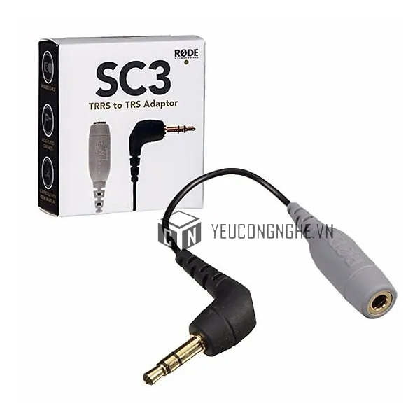 Jack nối mic SC3 từ Rode Smartlav+ vào máy ảnh, máy quay, máy ghi âm